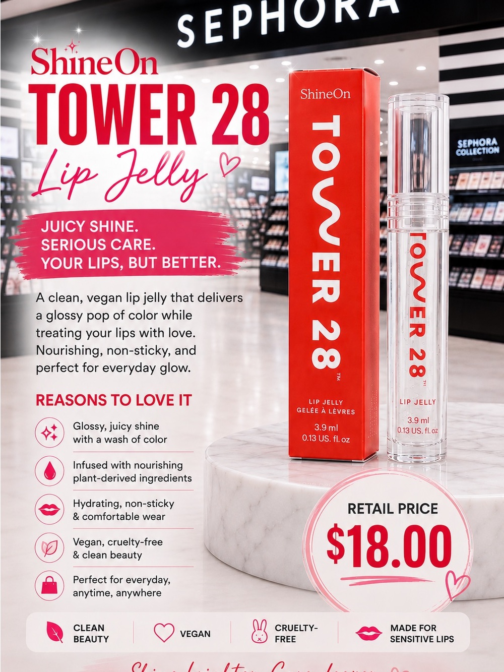 Tower 28 ShineOn Lip Jelly in Red